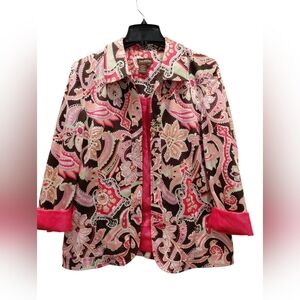 Women's Paisley Blazer - Pink and Brown